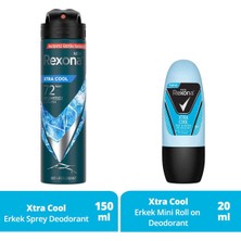 Rexona Men Erkek Sprey Deodorant Xtra Cool 150 ml + Erkek Roll On Deodorant Xtra Cool 20 ml