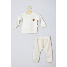 Adabebek Ayıcık Aksesuarlı Fitilli Alt Üst Bebek Takımı Erkek Çocuk İçin Konforlu Tasarım