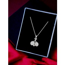 Alaja Silver Tenis Raketi Beyaz Taşlı Tasarım 925 Ayar Gümüş Kolye