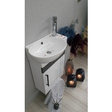 28*45 AdaGrup Çizgili Mini Lavabo ve Banyo Dolabı