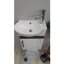 28*45 AdaGrup Çizgili Mini Lavabo ve Banyo Dolabı