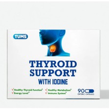 Tums Thyroid Support | İyot, Çinko, Selenyum Tiroid Desteği 90 Enterik Kapsül - 3 Aylık Kullanım