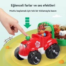 Janjonstar Çocukların Elektrik Karton Çiftliği Traktörü, Çiftçinin Arabası, Oyuncak Çekmek, Işık, Müzik, Büyük Boyutlu (Yurt Dışından)