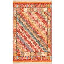 Eko Halı Nomad NMD11 Terra Pamuk Ile Üretilen Çift Taraflı Kullanıma Uygun Yıkanabilir Otantik Kilim