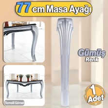 Badem10 Sütun Masa Dresuar Ayağı 77 cm Plastik Ayak Gümüş Gri Mutfak Yemek Masası Mobilya Ayakları Gümüş Gri