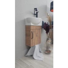 28*45 AdaGrup TEAK Mini Lavabo ve Banyo Dolabı