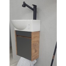 28*45 AdaGrup Çift Renk Mini Banyo Dolabı ve Lavabo