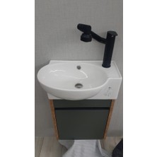 28*45 AdaGrup Çift Renk Mini Banyo Dolabı ve Lavabo