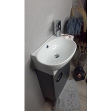 28*45 AdaGrup ANTRASİT Mini Banyo Dolabı ve Lavabo