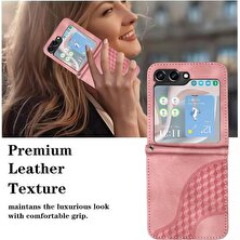 YH Market Samsung Galaxy Z Flip 6 Için Flip Case Pu Deri Kapak Çevirin Darbeye (Yurt Dışından)