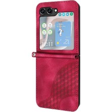 YH Market Samsung Galaxy Z Flip 6 Için Flip Case Pu Deri Kapak Çevirin Darbeye (Yurt Dışından)