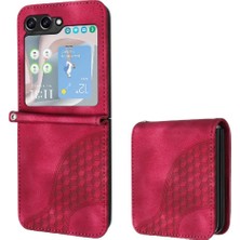 YH Market Samsung Galaxy Z Flip 6 Için Flip Case Pu Deri Kapak Çevirin Darbeye (Yurt Dışından)