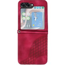 YH Market Samsung Galaxy Z Flip 6 Için Flip Case Pu Deri Kapak Çevirin Darbeye (Yurt Dışından)