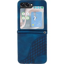 YH Market Samsung Galaxy Z Flip 6 Için Flip Case Pu Deri Kapak Çevirin Darbeye (Yurt Dışından)