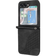 YH Market Samsung Galaxy Z Flip 6 Için Flip Case Pu Deri Kapak Çevirin Darbeye (Yurt Dışından)