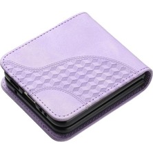 YH Market Samsung Galaxy Z Flip 6 Için Flip Case Pu Deri Kapak Çevirin Darbeye (Yurt Dışından)