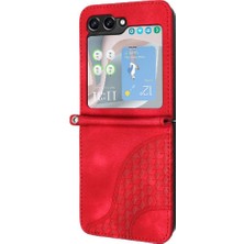 YH Market Samsung Galaxy Z Flip 6 Için Flip Case Pu Deri Kapak Çevirin Darbeye (Yurt Dışından)