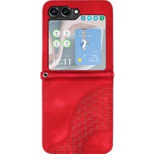 YH Market Samsung Galaxy Z Flip 6 Için Flip Case Pu Deri Kapak Çevirin Darbeye (Yurt Dışından)