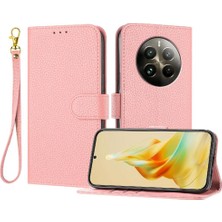 YH Market Realme Için Telefon Kılıfı 12 Pro Artı Flip Folio Litchi Desen Cüzdan Kart Pu (Yurt Dışından)