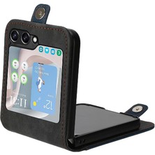 YH Market Samsung Galaxy Z Flip 6 Için Kickstand Koruyucu Cüzdan Kart Pu ile (Yurt Dışından)