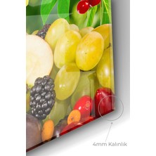 Cam Premium Mutfak Cam Ocak Arkası Koruyucu Tezgah Ankastre Arkası Koruyucu 50X76CM | Meyve