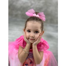 Defada Barbie Pembe  Kız Çocuk Elbise
