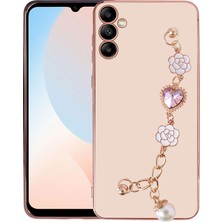 ZORE Galaxy A24 Kılıf El Tutamaçlı Kamera Korumalı Taka Silikon Kapak-Pembe