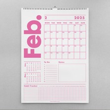 Bi'aldım 2025 Duvar Takvimi Yıllık Planlayıcı, A4, 33X48 Cm, Alışkanlık Takipçisi, 2025 Wall Planner, Monthly Habbit Tracker, To Do List