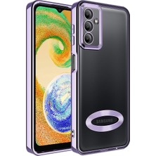 ZORE Galaxy A34 Kılıf Kamera Korumalı Logo Gösteren Omega Kapak-Lila