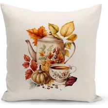 Bertille Home Sonbahar Serisi Çift Tarafı Dijital Baskılı  8'li Kırlent Kılıfı Seti (Halloween Autumn Cushion Cover)