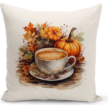 Bertille Home Sonbahar Serisi Çift Tarafı Dijital Baskılı  8'li Kırlent Kılıfı Seti (Halloween Autumn Cushion Cover)