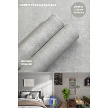 Technojet Kendinden Yapışkanlı Çimento Görünümlü Mutfak Banyo Duvar Dolap Masa Kaplama 60cmx500cm