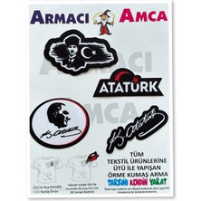 Armacı Amca Ütü Ile Yapışan 4 Adet Örme Kumaş Arma Yırtık Kapatıcı Pratik Yama Tekstil Patch Türkiye Vatan Şanlı Bayrak Gazi Mustafa Kemal Atatürk