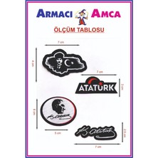 Armacı Amca Ütü Ile Yapışan 4 Adet Örme Kumaş Arma Yırtık Kapatıcı Pratik Yama Tekstil Patch Türkiye Vatan Şanlı Bayrak Gazi Mustafa Kemal Atatürk