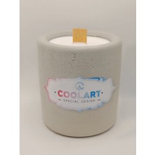 Coolart Special Design Silindir Beton Kalıp Kokusuz Mum (Gri)