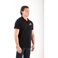 Besten Carine %100 Pamuk Polo Yaka T-Shirt Siyah Renk