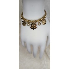 Lilly And Molly Jewelry Yonca Sallantılı Hasır Charm Çelik Kelepçe