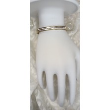 Lilly And Molly Jewelry Çift Sıra Zirkon Taşlı Çelik Kelepçe