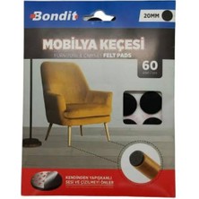 Bondit Yuvarlak Mobilya Keçesi 20MM 60 Adet Mobilya Kaydırmazı Keçesi