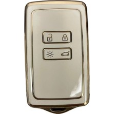 Satışmax Renault Megane 4 Kadjar Koleos Talisman Dacia Nano Kart Kılıfı Kumanda Kılıfı Beyaz 1.kalite