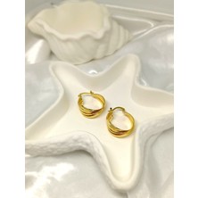 Rosa Juliet Jewelry Kadın Gold Renk Vintage 316L Çelik Kararma Yapmayan  Küpe