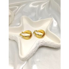 Rosa Juliet Jewelry Kadın Gold Renk Vintage 316L Çelik Kararma Yapmayan  Küpe