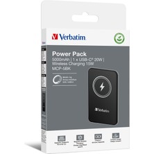 Verbatım 32240 Magsafe 5000 Mah Manyetik Kablosuz Siyah Powerbank -Verbatim 5000MAH Manyetik Kablosuz Şarj - Siyah