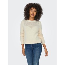 Only Kadın Kazak Ekru 15327663 Onlemıra L/s O-Neck Knt