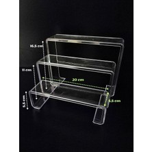 Nidage Beyaz 3lü Merdiven Stand, Ayakkabı Standı, 3lü Stand Seti Pleksi Şeffaf Plastik