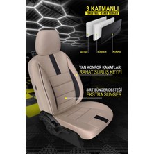 Jet Garaj Fiat Egea Uyumlu Koltuk Kılıfı Mirage Serisi - Bej