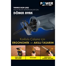 Power Black 6 Kademe Devir Ayarli Bakir Sargili Kemik Kesme Tilki Kuyruğu Testere Makinesi Mavi