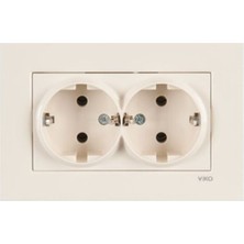 Viko Karre Krem İkili Topraklı Priz 90967256 Çerçeve Dahil