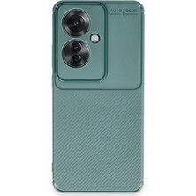 Newface Oppo Reno 11F Kılıf Auto Focus Karbon Kapak - Koyu Yeşil 13