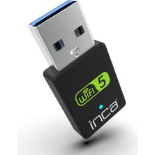 Inca IUWA-650X 650MBPS  Bluetooth 4.2 Dual-Bant Kablosuz-Ac Nano USB Adaptör